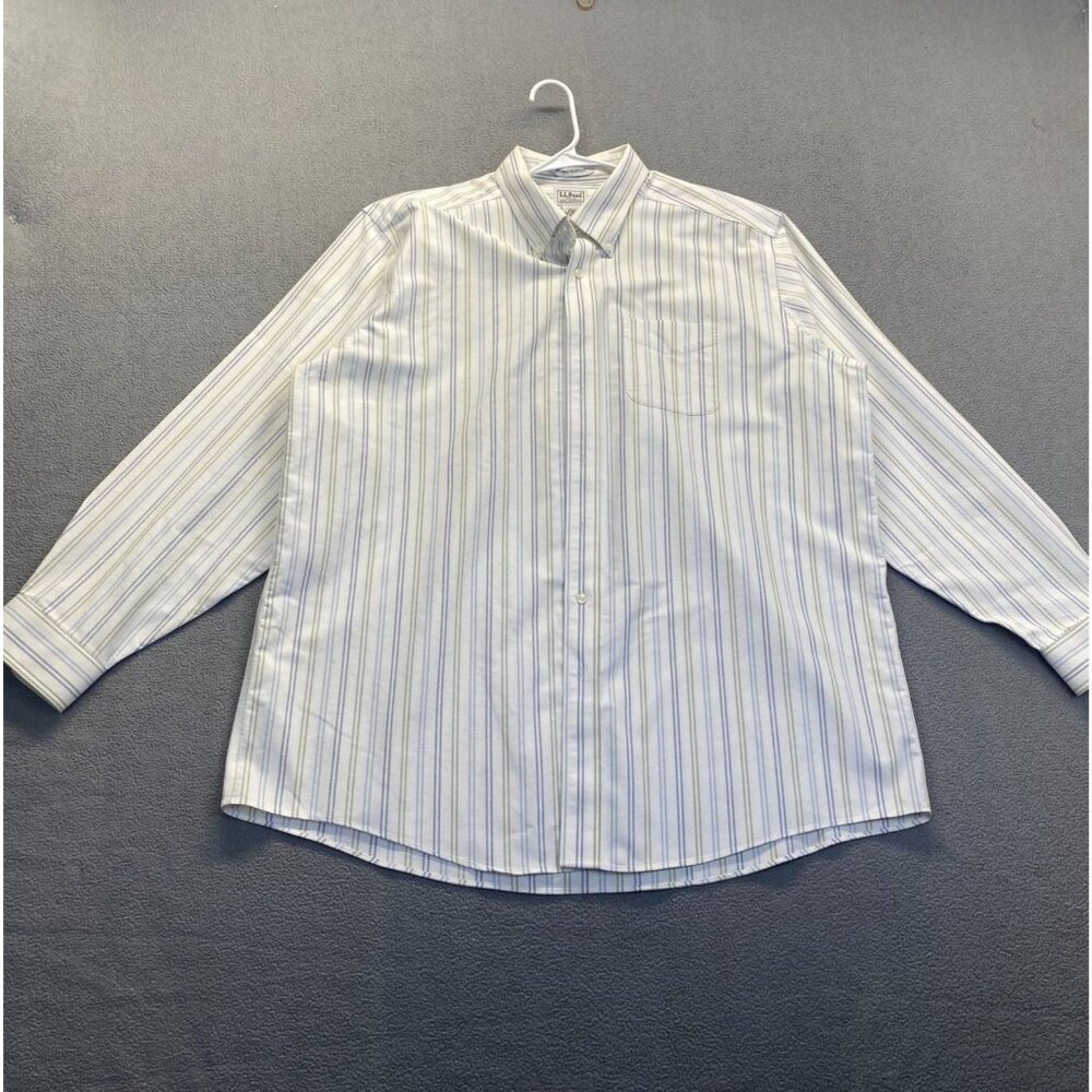L.L.Bean Mens Button Up Shirt Size 18-37 100% Cotton,Long Sleeve,Pocket,Plaid